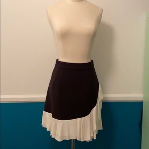 kate spade black and white flounce skirt